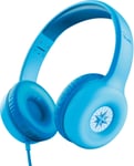 Nouna Casque Filaire Audio pour Enfant 4-10 Ans avec Limite de Volume (85dB), Ecouteurs Filaire Pliable avec Micro et Autocollants, Connexion 3.5mm, Casque pour Switch, Tablette, Musique, Bleu