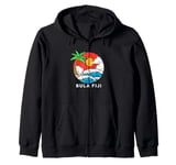 Retro Vintage Fiji Island Summer Vacation Bula Fiji Zip Hoodie