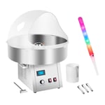 Royal Catering Candy Floss Machine Set with LED Cotton Sticks - sneeze guard stabiliser net 62 cm 1,500 W