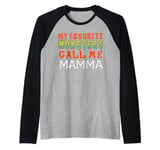 My Favourite Monsters Call Me Mamma Funny Halloween Women Raglan Baseball Tee