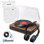 Record Player with Bluetooth Out, Speakers, Wireless Headphones RC30 Record Case