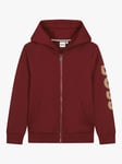 HUGO BOSS Kids' Zipped Hoodie, Crimson