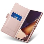 Aunote Samsung Galaxy Note 20 Ultra Coque, Samsung Note 20 Ultra Housse, Note20 Ultra Etui, Rabat/Clapet Cuir PU Protection, Portefeuille Livre, Porte Carte, Flip/Folio Phone Cover Case. Or Rose