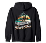 Cumberland Island Summer Vacation Beach Palm Tree Island Zip Hoodie