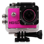 Caméra Wifi Sport Embarquée Plongée Caisson Caméscope 12Mp Full HD 1080P Rose + SD 8Go YONIS