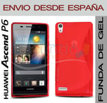 Coque TPU Gel Rouge pour Huawei Ascend P6 en Espagne Housse