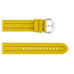 Detomaso Bracelet pour Montre. en Cuir Jaune de 24 mm avec Boucle en Argent NEUF