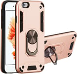 Iphone 6/6s Plus Coque Avec Bague Double Couche Renforcée Défense Bumper Tpu Silicone Antichoc,Armure Case Housse Etui Pour Iphone 6/6s Plus Rose