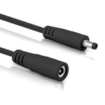 InLine - DC Extension Cable, Universal Power Supply Extension Cable for LED Strips, Security Cameras, Printers, Routers, Switches and Much More, DC Male/Female 3.5 x 1.35 mm, Black, 1 m