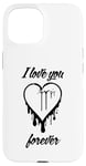 Coque pour iPhone 15 I LOVE YOU FOREVER – Cœur graffiti