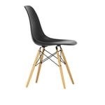 Vitra - Eames Plastic Chair DSW - 12 Deep Black - Golden Maple - Spisestoler - Charles & Ray Eames - Svart - Metall/Tre/Plast