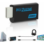 Wii To Hdmi Converter, Convertisseur Full Hd 1080p Adaptateur Vid¿¿O Avec 3,5 Mm Audio Et Sortie Hdmi, Prend En Charge Tous Les Modes D'affichage Wii - 1pc (Noir)