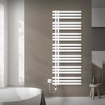 LuxeBath Radiateur Électrique de salle de bains en acier Iron EM 600x1600 mm sèche-serviettes Blanc avec Élément chaufant 900W