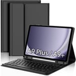 Étui De Clavier Pour Tablette Samsung Galaxy Tab A9 Plus 2023 11" - Clavier Pour Samsung Galaxy Tab A9+ 11" - Étui De Protection Avec Support Pour Stylo - Clavier Amovible Qwertz - Noir