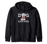 Soft Dog Catcher Costume Dalmatian Dog Lover Easy Family Zip Hoodie