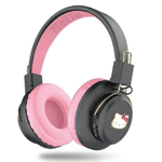 Hello Kitty On-Ear Hörlurar Bluetooth Metal Logo - Rosa/Svart