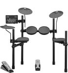 Yamaha DTX402KRL Batterie Électronique Noire – Set de 7 pads et 2 pédales pour débutants et confirmés – 10 Drum kits, 415 sons et effets électroniques inclus