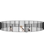 Yaheetech Parc pour Chiens Enclos pour Chiot en 24 Panneaux Cage Chenils Chien de 80 cm de Haut avec Serrure intégrée Fils métalliques renforcés de 8 mm