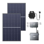 Zendure Solarflow Hub 2000 avec AB2000S 1920Wh, Centrale Électrique de Balcon avec Entrée Solaire 1800W, avec APsystems EZ1-M Micro-onduleur 800 W, Biface Panneau Solaire 1 118W