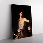 Big Box Art Michelangelo Caravaggio David with The Head of Goliath Canvas Wall Art Print Ready to Hang Picture, 76 x 50 cm (30 x 20 Inch), Multi-Coloured