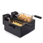 Friteuse électrique double cuve Princess 183028 noire - 6 L - 8 portions - 1,2 kg - 3 600 W