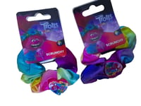 2 x Trolls Hair Scrunchys Girls Bright rainbow troll scrunchy NEW