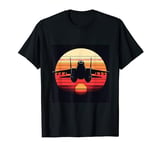 F-14 Tomcat Fighter Jet Silhouette Sunset Military Aviation T-Shirt