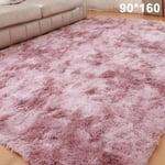 Vardagsrum Matta Sovrum Sängmatta Enkel Modern Hushållsgolvmatta Mjuk Flerzons Användningsfilt Pink Purple 90cm*160cm