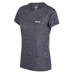 Regatta T- Shirt Technique Manches Courtes Fingal V léger et Respirant avec imprimé Polos/Vests Femme, Onyx Grey, FR : 3XL (Taille Fabricant : 22)