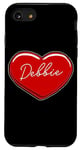 Coque pour iPhone SE (2020) / 7 / 8 Debbie Cœur dessiné à la main avec inscription « First Name Hearts I Love Debbie »