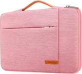 360° Protection Housse Ordinateur Portable Pour 15 Pouce New Macbook Air M3 A3114 / M2 A2941 2024-2023, 15 Pouce Macbook Pro A1990 A1707, Dell Xps 15 Imperméabilisation Computer Bag, Rose