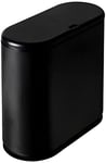 Sooyee 10 Liter Rectangular Plastic Trash Can Wastebasket with Press Type Lid,2.4 Gallon Garbage Container Bin for Bathroom,Powder Room,Bedroom,Kitchen,Craft Room,Office (Black)