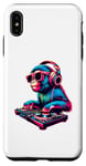 Coque pour iPhone XS Max Retro Monkey Dj Music Lover Headphones Disc Jockey