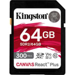 Kingston Canvas React Plus SDXC UHS-II V90, 64GB -muistikortti