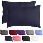 Komfortec Taie d'oreiller - Lot de 2-40x60 cm 100% Microfibre 120g/m², Super Doux Housse de Coussin, Bleu