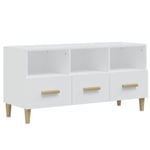 Meuble TV Blanc brillant 102x36x50 cm Bois d'ingénierie - Prolenta Premium