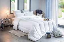 Blanrêve - Couette confort - Tempérée - Pour lit de 2 personnes - Fibres Synthétiques Douces - Entretien Facile - Blanc - 240x220 cm