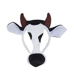 Bristol Novelty EM153 Masque de vache sur serre-tête avec effet sonore, pour enfant, unisexe, multicolore, taille unique Halloween