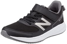 New Balance 570 v3 Bungee Lace with Hook and Loop Top Strap Sneaker, Black, 1.5 UK