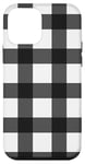 iPhone 12 mini Black White Checkered Plaid Flannel Gingham Pattern Checker Case