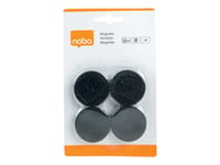 Nobo - Magnet - 3,8 Cm Diameter - Svart (Paket Om 4) - För P/N: 1900930, 1901043, 1902454, 1902455, Q18090mb, Qb05442cd, Qbpe1290, Qbpe1812, Qbpe9060