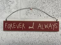 Forever And Always Small Red Wooden Sign Wall Hanging 20x4cm Anniversary Gift