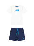 New Balance Kids' Tee & Shorts Set, Sea Salt