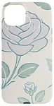 Coque pour iPhone 15 Plus Motif floral rose, style minimaliste