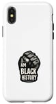 Coque pour iPhone X/XS Je suis Black History Month African Pride Black Fist American