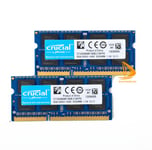 Crucial 2x 8GB 2Rx8 PC3-12800S DDR3-1600Mhz SODIMM Laptop Memory RAM 204Pin @DD