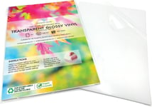 Evg 10 Feuilles De Papier Vinyle Autocollant Brillant Transparent A4 - Imperméable Sticker Paper Pour Imprimantes À Jet D'Encre - Papier Vinyle Idéal Pour Les Enseignes & Les Autocollants Pour Enfant