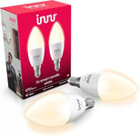 Innr Ampoule Connectée Zigbee E14 Bougie, Fonctionne avec Hue* et Alexa (Pont Requis), Ampoule Blanc Chaud, LED Lampe, Intensité Variable, 470 lumens - 2 Pack