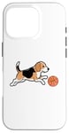 Coque pour iPhone 16 Pro Beagle jouant au basket-ball Beagles Chien