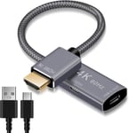 Adaptateur Câble HDMI Mâle vers USB-C Femelle avec Cordon Type C,Convertisseur d'Entrée USB Type C 3.1 Sortie HDMI,4K 60Hz USB C Thunderbolt 3 pour MacBook Pro,Mac,Chromebook,Nreal Air.[G103]